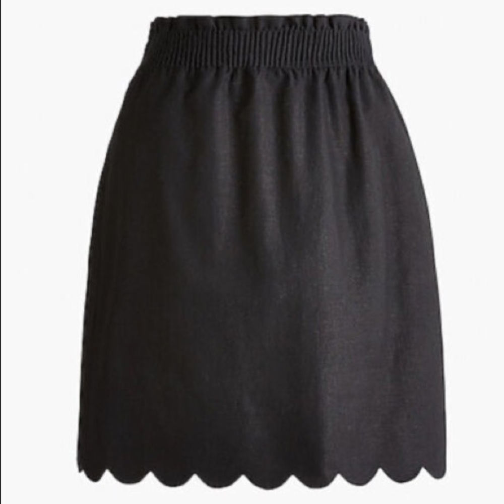 J crew black scalloped skirt